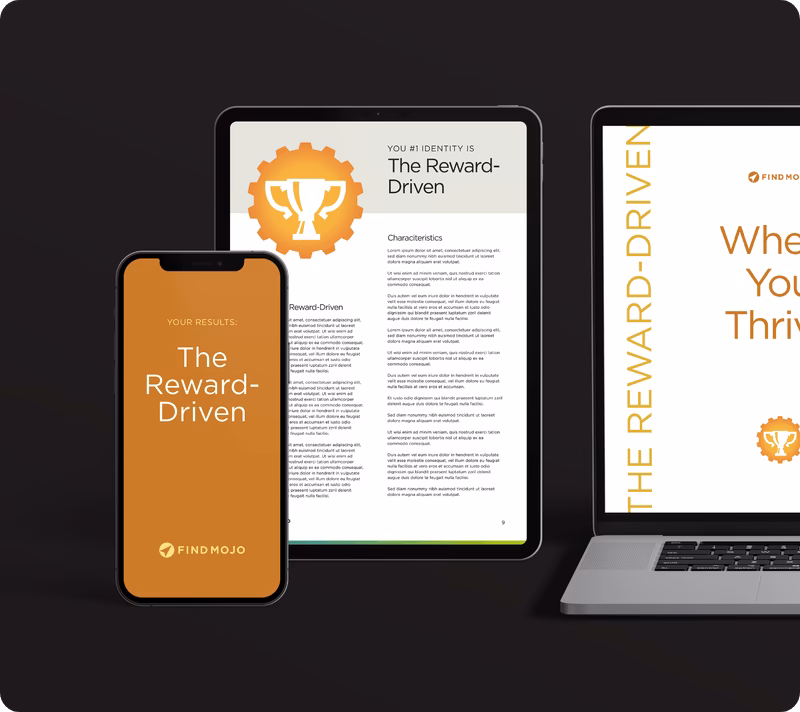 FindMojo Reward-Driven identity displayed on phone, iPad, and computer, symbolizing motivation, achievement, and digital engagement.